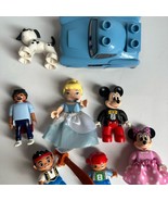 Vintage Disney Character Toy Blocks Duplo Figures, Mickey, Minnie, Cinde... - $757.65 MXN