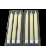 Battery Operated Flameless Wax Window Taper Candles 6 Piece Set Cream 8&quot; - £15.86 GBP