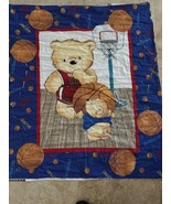 Lot 2 Stuart Kramer Cranston Fabric Panel 44&quot; X 3.5 Yds Basketball Bear ... - $15.83