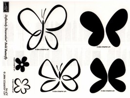 Stampin&#39; Up Definitely Decorative BOLD BUTTERFLY Set of 6 Decorative Rubber Stam - £5.56 GBP