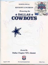 1991 Kickoff Luncheon Program Honoring Dallas Cowboys With Signatures  - £68.44 GBP