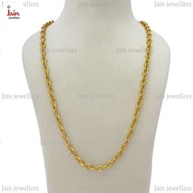 REAL GOLD 18 Kt, 22 Kt Hallmark Real Yellow Gold Oval Link Necklace Chai... - $4,355.91+