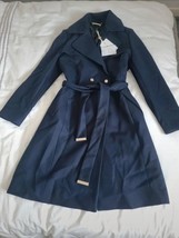 Ted Baker Navy Wrap Winter Coat Size 1 Cashmere Wool Size 8  BNWT Rrp329 - £198.19 GBP