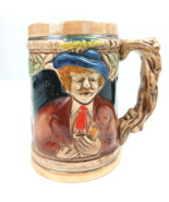 Vintage Man With Pipe Outside Village With Tree Handle Beer Mug Stein Co... - $14.84