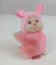 Vintage McCrory Pencil Hugger/Grabber Pink Bunny Rabbit Plastic Face &amp; H... - £14.97 GBP