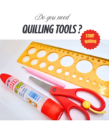 Bundle of 4 tools for quilling craft: slotted tool, glue, scissors, circ... - $7.62 CAD+