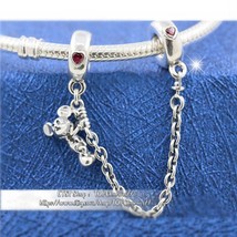 Disney Climbing Mickey Safety Chain Charm With CZ Safety Chain - £14.75 GBP