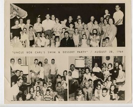 Uncle Bob Carl&#39;s Swim &amp; Dessert Party Photo Dallas Texas August 28, 1964 - £22.15 GBP