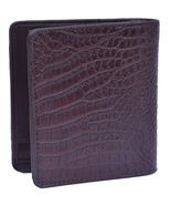Superb Syrup Brown Many Card Slots Premium Crocodile Leather Bifold Wallet - £141.21 GBP