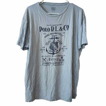 Vintage Polo Ralph Lauren Large Nautical Naval Tailors Blue Graphic T-Shirt  - £24.81 GBP