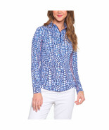 NWT Ladies IBKUL CARIE DENIM Long Sleeve Mock Golf Shirt XS S M L XL &amp; XXL - €51,35 EUR