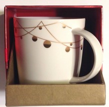 Starbucks Christmas Coffee Mug Original Box Metallic Gold Light String 2012 - £14.08 GBP