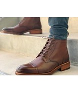 Handmade Leather Boots Men, Leather Dress Boots, Lace up Boots, Ankle Bo... - £125.85 GBP+