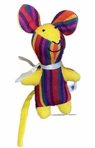 Handmade Stuffed Mouse Plush UPAVIM 100% Cotton Made In Guatemala Rainbow Stripe - £21.99 GBP