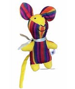Handmade Stuffed Mouse Plush UPAVIM 100% Cotton Made In Guatemala Rainbo... - $38.77 CAD