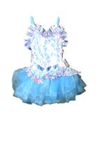 Curtain Call blue/white sequined TUTU dance costume 4c (Nclst 1) - $13.20