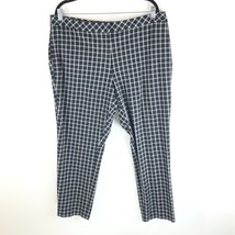 J.Jill Black White Plaid Diamond Print Cotton Blend Premium Bi-Stretch Pants 18 - £17.35 GBP