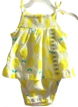 Carters Baby Girls Romper Size 3M Yellow White  - $6.86