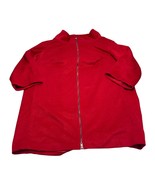 Jessica London Coat Women&#39;s 18W Red Polyester Mock Neck Full Zip - £31.23 GBP