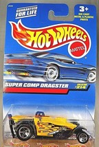 2000 Hot Wheels Mainline/Collector #214 SUPER COMP DRAGSTER Yellow w/Chrome 5 Sp - £5.41 GBP