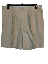 Men&#39;s Khaki Covington Pleated Dress Shorts. Size 42. 100% Cotton. - £19.08 GBP