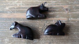 Vintage Hand Carved African Wood Animals Figures Toys 2&quot; - £9.32 GBP