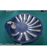 Betty Barrena handcrafted Mexico Polished Aluminum bowl blue stripes FIS... - $105.92
