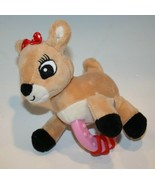 Clarice Rudolph the Red Nosed Reindeer Baby Rattle 6&quot; Plush Plastic Hand... - £9.91 GBP