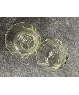 Vtg 2 Unmatched Open Salt Cellar Dishes Clear Thick Crystal - $9.90