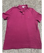 Lacoste Men&#39;s XL Polo Shirt Solid Red Maroon Modern Sz 6 Pique Tonal - £14.30 GBP