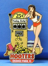 Hooters 25 Cent Slot Machine C ASIN O Feeling Lucky? Girl Lapel Pin Orange Park,Fl - £10.21 GBP