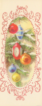 MCM Glitter Ornament Decorations Vtg Unused Christmas Greeting Card Tree 937A - £6.51 GBP