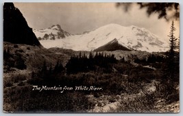 RPPC Mt Rainier From White River Enumclaw Washington Boland Photo Postcard F17 - $27.67