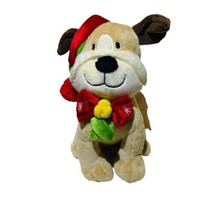 Holiday Time Christmas 7” Brown Festive Sitting Plush Dog Stuffed Animal... - £9.95 GBP