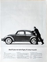 VW Volkswagen - Run out of gas easy to push - 1962 Vintage Print Ad - $203.49 MXN