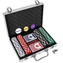 Poker Chips Set For Texas Holdem,Blackjack, Tournaments With Aluminum Ca... - $42.99