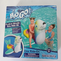 H2O GO! Flash N&#39; Splash Seal Ride-On Pool Float - Inflated 55.5&quot; x 43.3&quot; x 36.6&quot; - £12.36 GBP