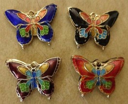 Cloisonne Enamel Butterfly Beads Pendants Charms Mix Your Colors How You Want To - £5.42 GBP+