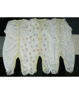 Newborn Long Sleeves Pajama Romper(3-6months) 100% Cotton-3pc Pack - £14.36 GBP