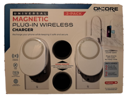 2 Pack of Oncore Universal Magnetic Plugin Wireless Phone Charger New SEALED - £23.70 GBP