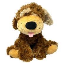 Floppy-Eared Brown Plush Dog Toy Tongue Out Chelsea Teddy Bear 10 Inch READ - £7.60 GBP