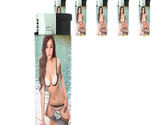 Thai Pin Up Girl D6 Lighters Set of 5 Electronic Refillable Butane  - $15.79