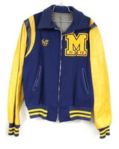 VTG 70s Montour High Letterman Jacket L 48 Wool Leather Varsity Spartan ... - $183.15