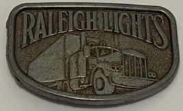 Vintage Metal &quot;Raleigh Heights&quot; Semi Truck Belt Buckle &quot;LB&quot; - $14.46