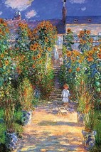 The Artist&#39;s Garden at Vetheuil by Claude Monet - Art Print - £17.57 GBP+