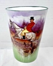 OLD Foley China Hand Tinted Enameled English Hunt Drinking Glass 3 3/4 Tall - $29.21