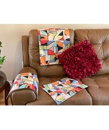 3 PC. Headrest and Armrest Cover set. Multi color slipcover for sofas lo... - $54.95