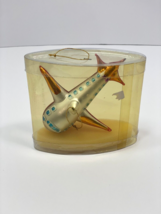 Old Blown Glass Aviation Airplane Plane Christmas Tree Ornament READ - £19.10 GBP