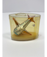 Old Blown Glass Aviation Airplane Plane Christmas Tree Ornament READ - $24.74