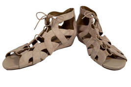 Women’s Clarks Artisan Parram Lux Nude Suede Gladiator Lace Up Sandals S... - £31.76 GBP